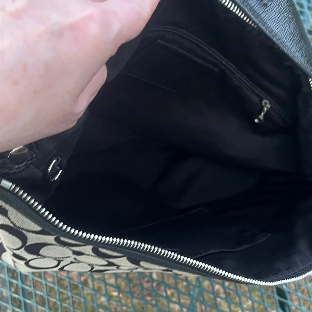 Coach Signature Monogram Shoulder Bag in Black & White Y2K